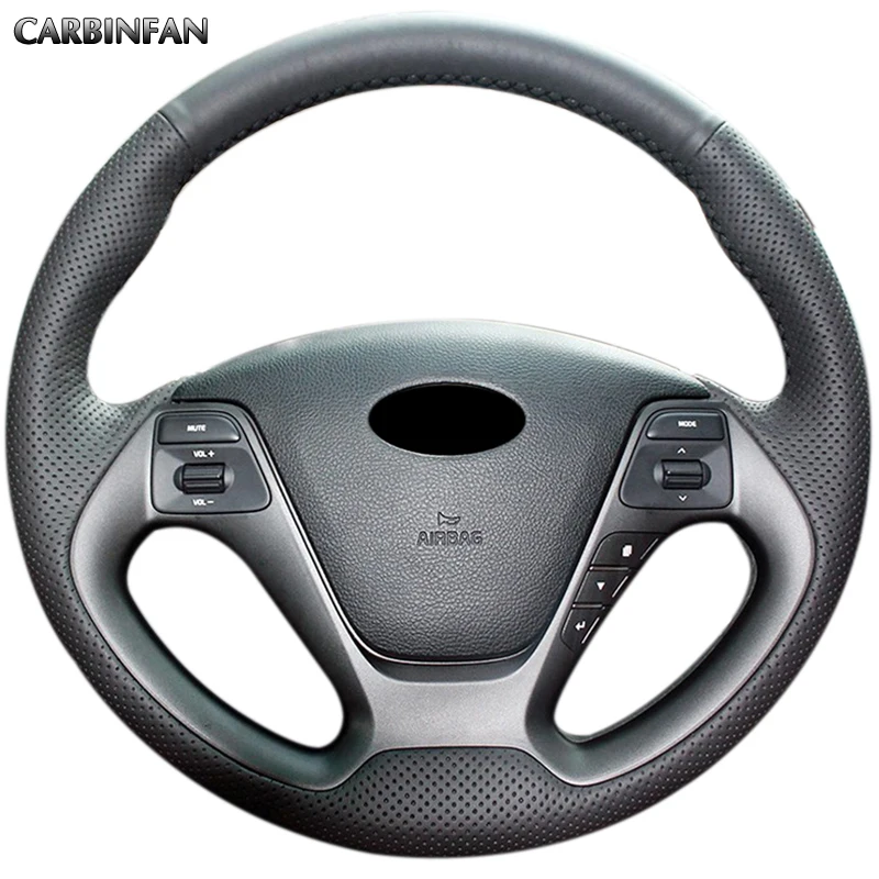 Искусственная кожа черного цвета для Kia K3 2013 K2 2015 Ceed Cee 'd 2014 Cerato 2015|car steering wheel