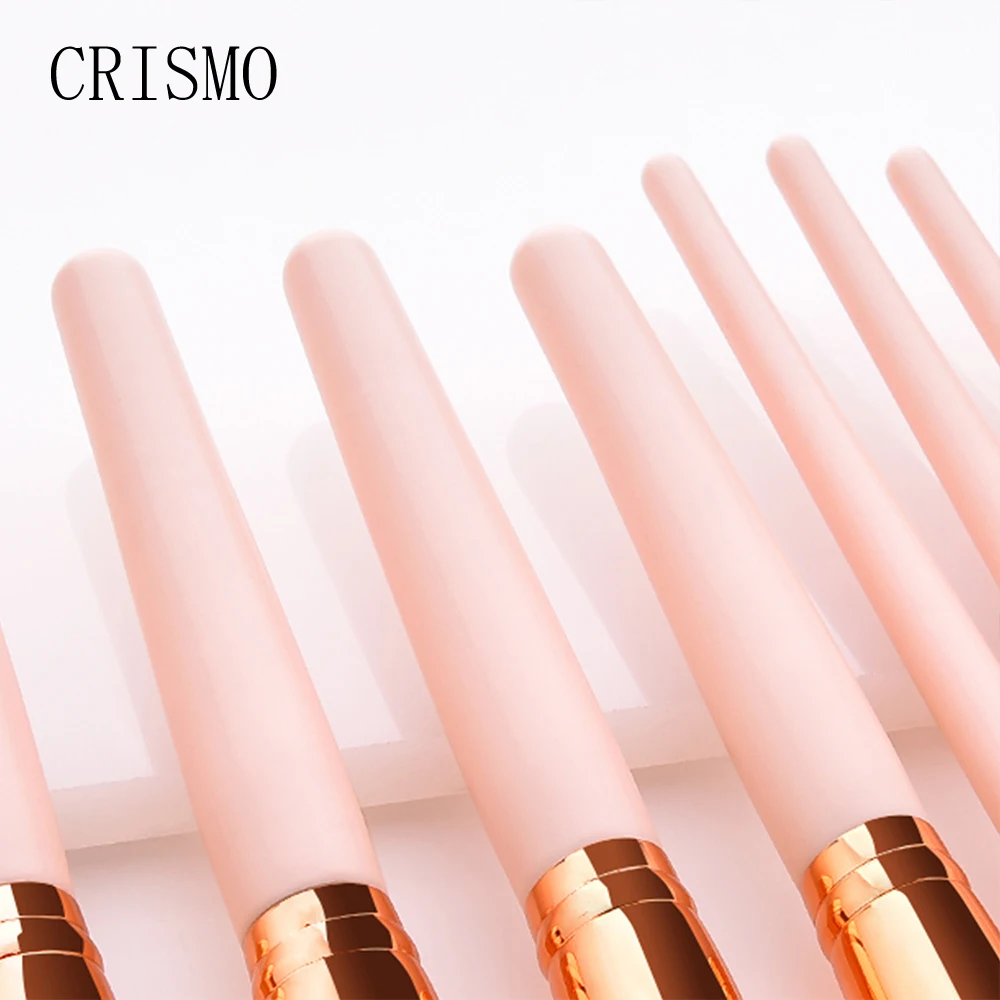 CRISMO Pink beauty набор кистей для макияжа, Премиум синтетическая кисть для волос, основа для пудра, кисть для теней на веки, набор косметических инструментов, 10 шт