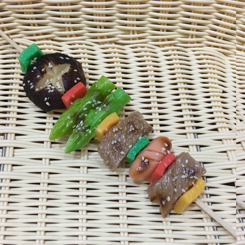 Имитация барбекю шампура Ресторан Еда модель окна украшения реквизит для фотографий декоративные ПВХ поддельные для мяса и овощей шампуры - Цвет: shiitake mushrooms
