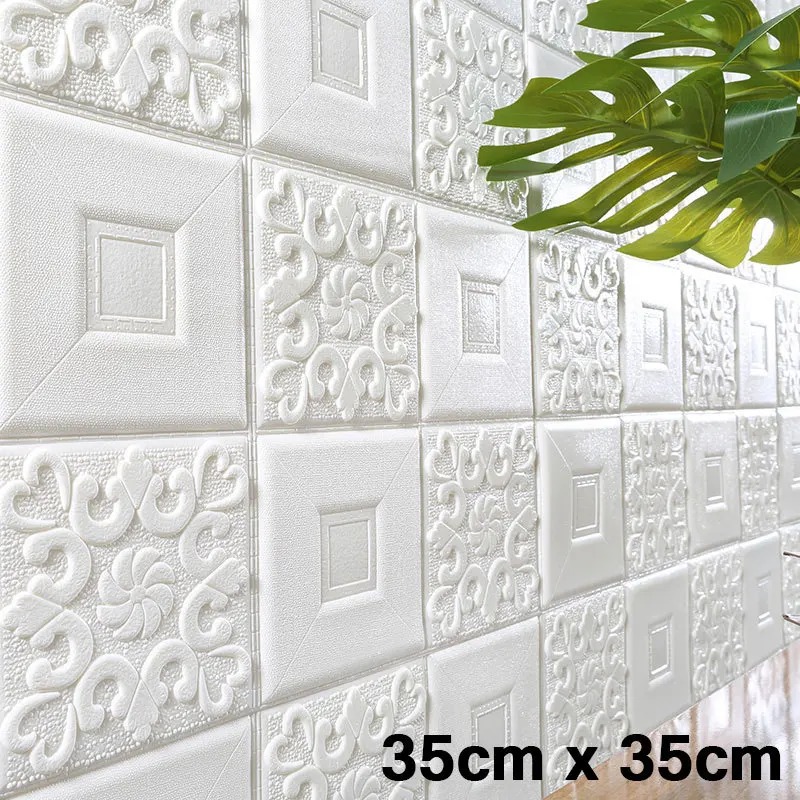 Waterproof 3D Wall Sticker PE Foam DIY Adhesive Wallpaper For Home Bedroom Decal Living Room Background Self-adhesive Stickers | Дом и сад