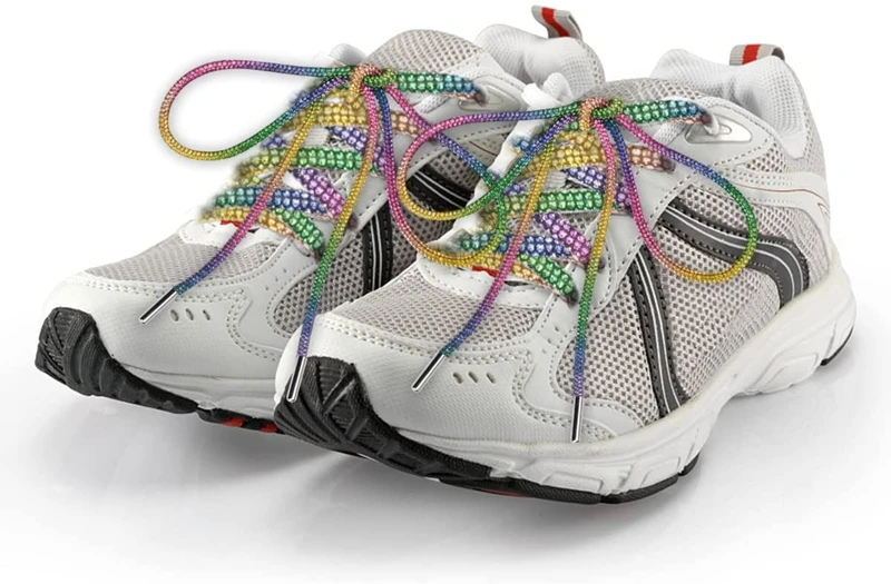 1 Paar glitzernde Schnürsenkel mit Strasssteinen, Diamant-Schnürsenkel, glänzende runde Schnürsenkel für Sneaker und Hoodies – Detail 14