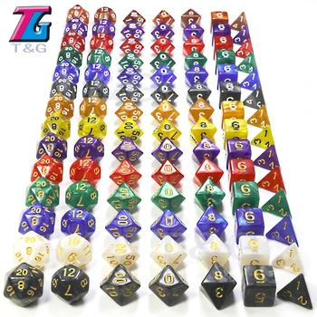 

D&D 7Pcs/Set T&G Polyhedral RPG Games Dice with Marble Effect D4-D20 Multi Sides for Board Game Ludo