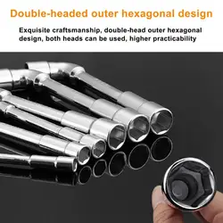 Clé à pneu dur, outil à main Portable fiable, Double hexagonale, clé à douille 