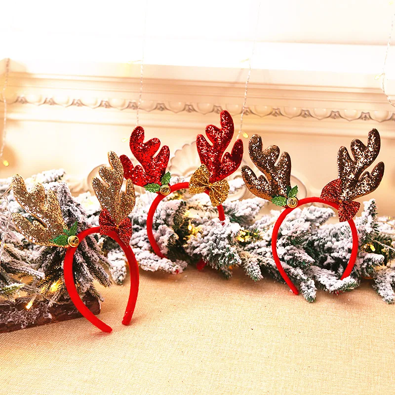 

New Year 2020 Kids Gift Antler Headband Elk Christmas Tree Headwear Christmas Decorations for Kids Adult Natal Noel Navidad 2019