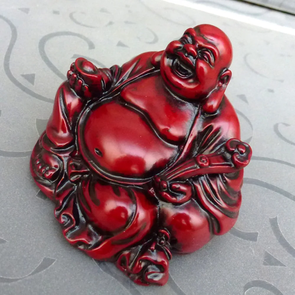 1 шт. смеющаяся Статуэтка Maitreya Sakyamuni Будда, Статуэтка из синтетической смолы, миниатюрная статуэтка, домашний магазин, офисный декор для автомобилей