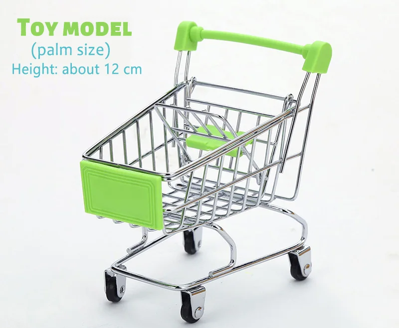 Metal Multi-layer Trolley Supermarket Shopping Cart Play House Pretend Toys 