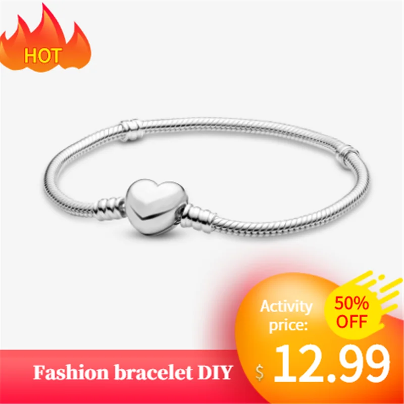 Роскошный 925 пробы Серебряный Очаровательный браслет на цепочке, браслет для мужчин, Аутентичные DIY ювелирные изделия, подарок