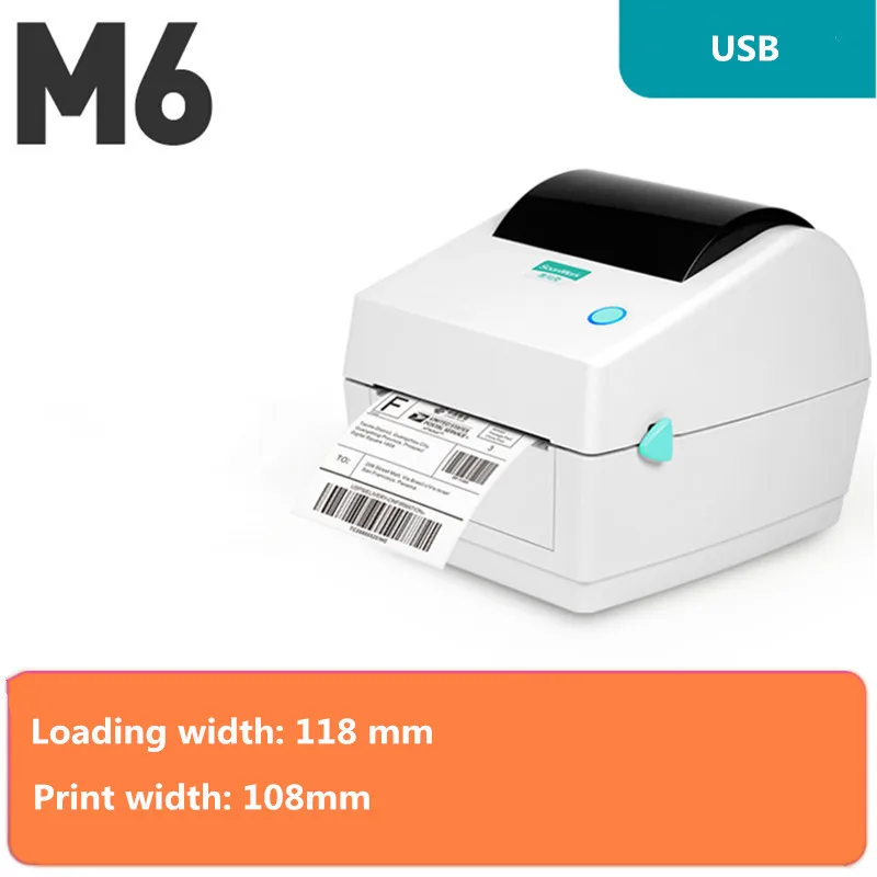 best small photo printer M6 Product Price Barcode QR Code Sticker ePpacket Express Waybill Shipping Label Width 25.4-118mm USB Thermal Printer 152mm / S mini mobile printer Printers