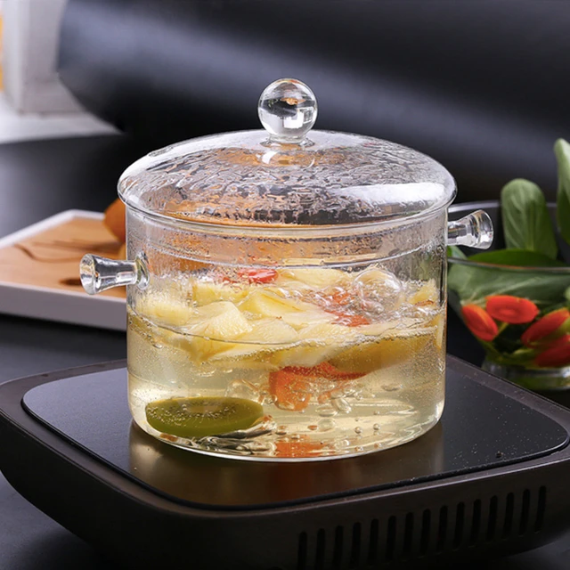 Heat Resistant Glass Pots For Kitchen Thanded Smooth Cooking Pots Clear  Visual Soup Pot Multi Size Optional Ustenes Of Cuisine - AliExpress