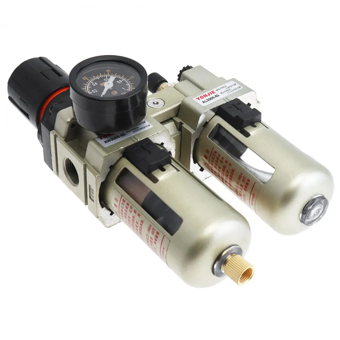 AC3010-03 воздушный компрессор 0-1.0mpa Регулируемый два Союза масла воды Сепаратор Регулятор PT3/8(мм) Калибр с манометром