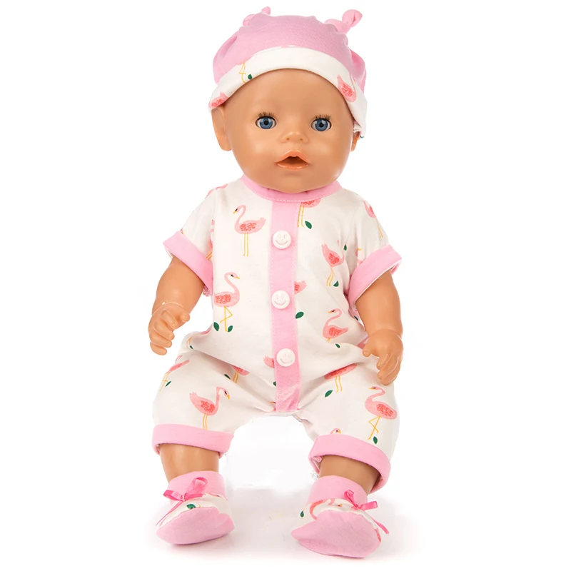 

Fit 17 inch Baby New Born Doll Clothes Accessories 43cm 3 Sets of Bird Hat Top Suit + Shoes and Clothes For Baby Birthday Gift
