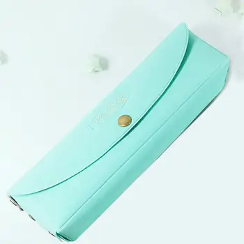 

Pencil Holder Bag PU Cute Bag Cute Candy Color Pen Case Storage Mint Green Stationery Pencil Case