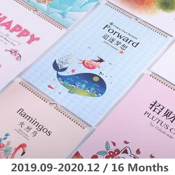 

2020 Creative Large Wall Calendar Cartoon Flamingo Mouse Calendar Agenda Organizer Daily Schedule Planner Home Decor
