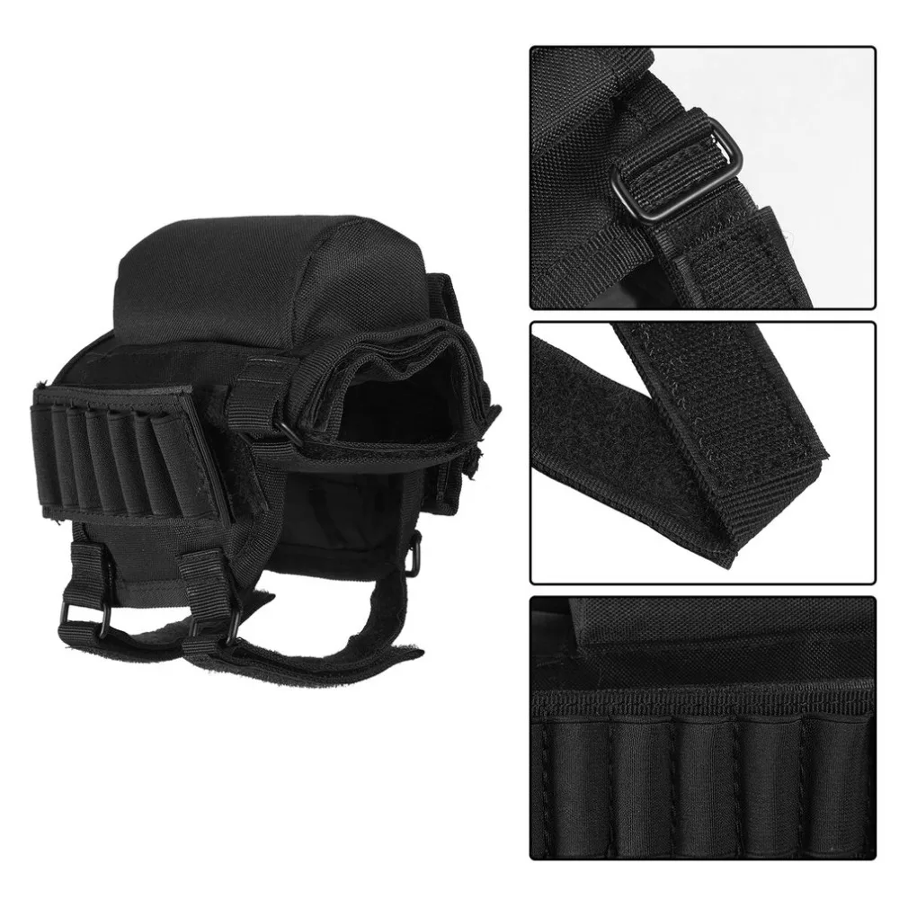 Hot Portable Adjustable Nylon Tactical Butt Stock Shotgun Cheek Rest Pouch Bullet Holder Bag Outdoor Hunting Gun Buttstock | Спорт и