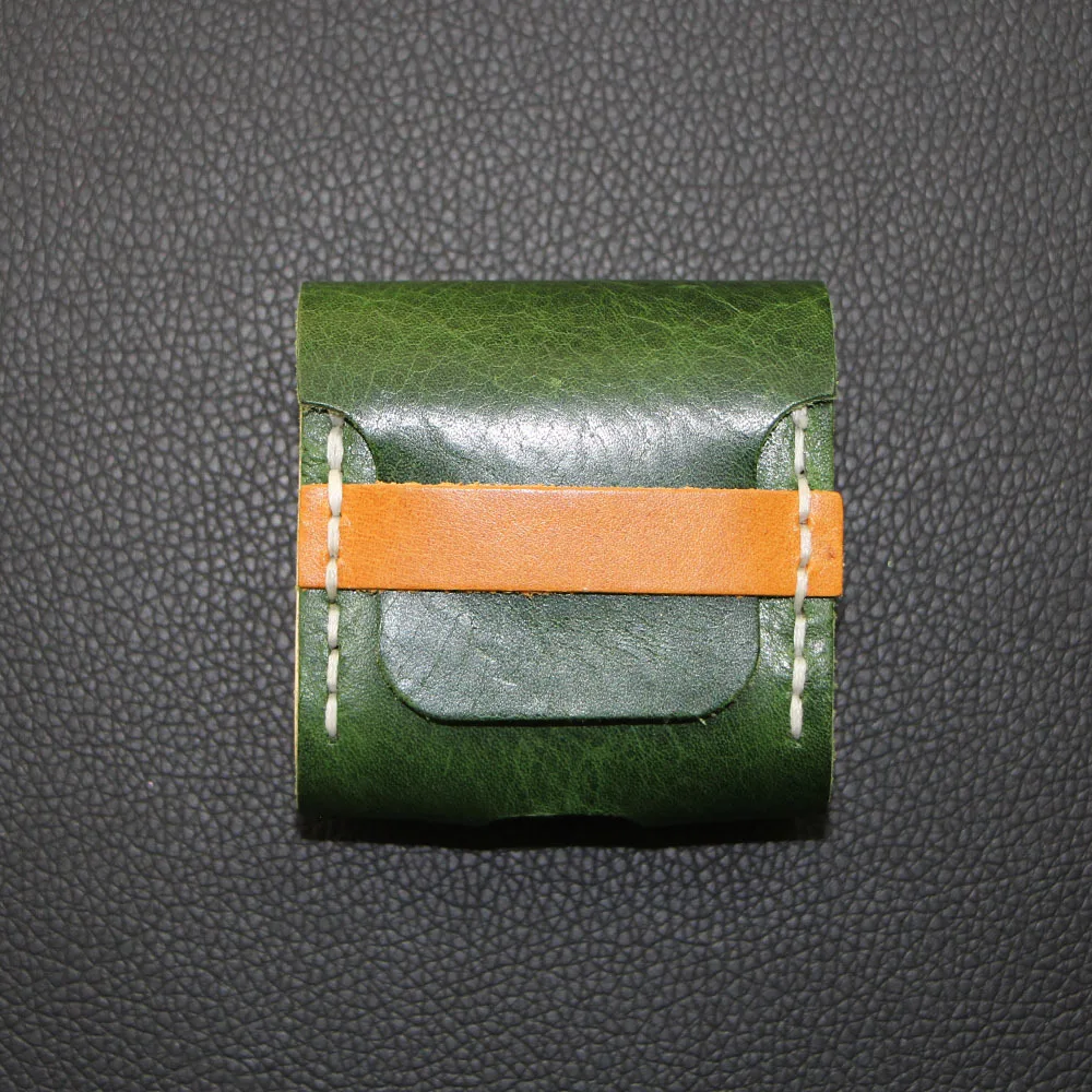 

For Apple AirPods Wireless Bluetooth Genuine Leather Headphone Sets Handmade Products Oak First Layer Genuine Leather Protective