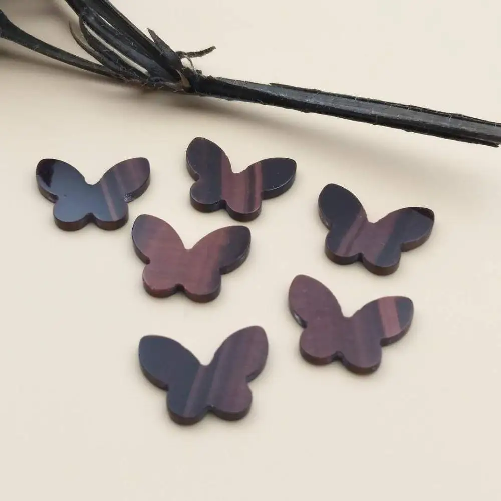 10x14mm 12x16mm 새겨진 호랑이 눈 돌 나비 택시 카보 숑 자연석 플랫백 재료 DIY 여성용 보석 만들기