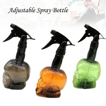 

500ML Hairdressing Spray Bottle Professional Barber Shop Refillable Bottles Skull Shape Adjustable Nozzle Empty Bottle Container