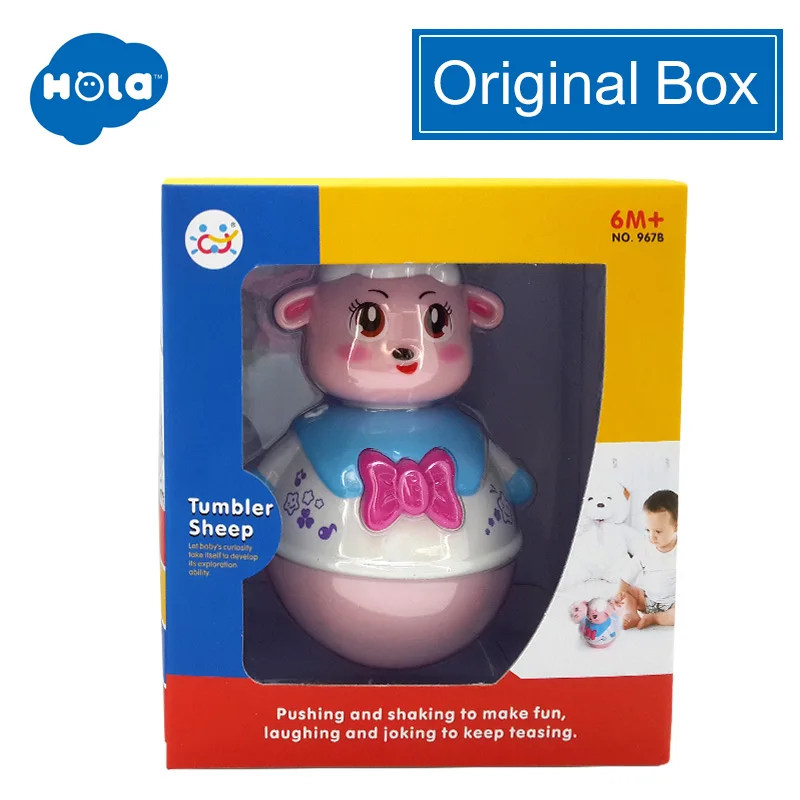 HOLA TOYS 967 Baby Toys Roly-Poly Tumbler Toy with Music& Flashing Lights Nodding Doll Duck Sheep Novelty Educational Toys - Цвет: ORIGINAL BOX