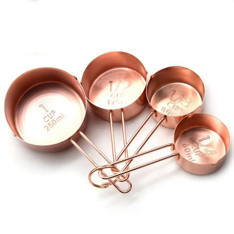 

4 Pcs/Set Stainless Steel Measuring Cup Kitchen Measuring Tools Sets For Baking Sugar Coffee Graduated Spoons Scoop