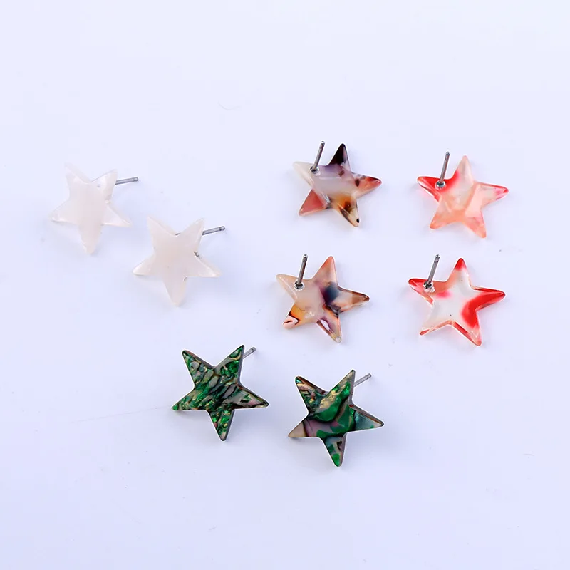 

Trendy Exquisite Bioue Star Studs Earrings Simple Acrylic Acetate Star Studs Earrings for Woman Fashion Jewelry