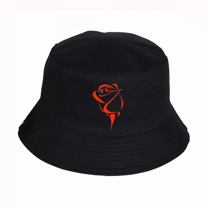 Новая Красная роза шапка с принтом женская мужская Панама, шляпа-Панама красная роза логотип дизайн плоский солнцезащитный козырек рыбалка, рыбак шляпа