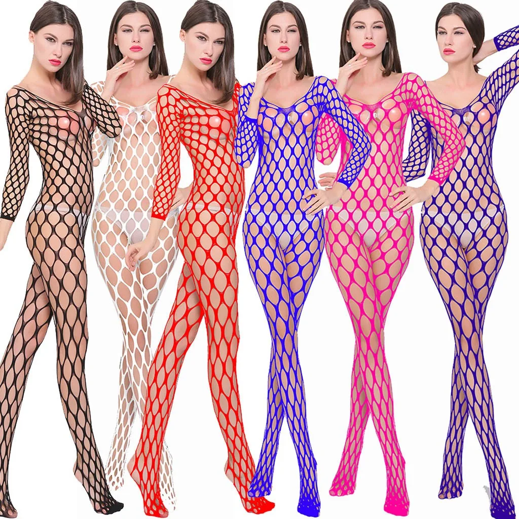 

2019 Women's Sexy Babydolls Transparent Mesh Bodycon Open Crotch Underwear Lingerie Crotchless Chemises Bodystockings Temptation