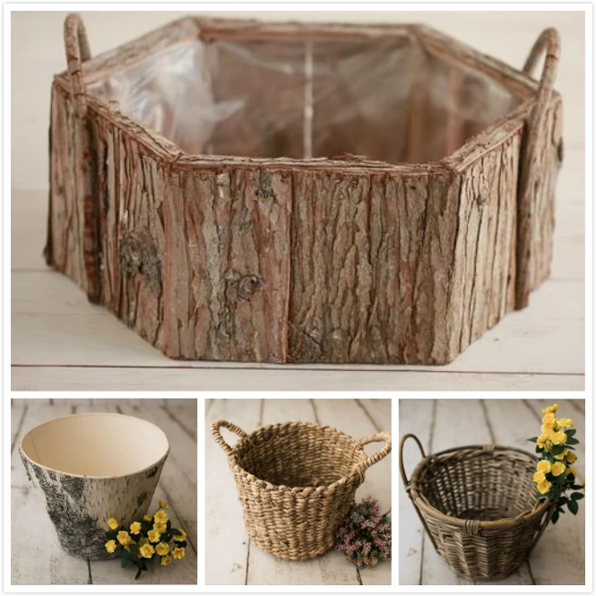 US $42.70 Newborn Photography Props Creative Weaving baskets Theme Shooting Container Infant Photo Shoot Many Choices