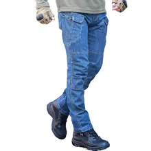 Mcikkny мужские рабочие джинсы тактические со множеством карманов джинсовые брюки мужские военные уличные повседневные джинсы