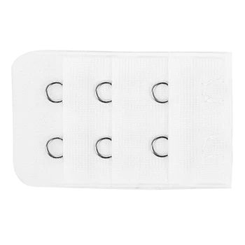 

Women Underwear Buckle 3 Row 2 Hooks Bra Strap Extender White 10 Pcs