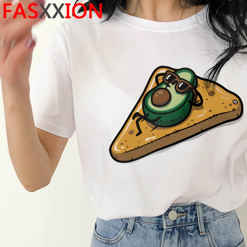 Kawaii Avocado Funny Cartoon T Shirt Women Summer Vegan Cute Anime T-shirt 90s Summer Graphic Tshirt Fashion Top Tees Female