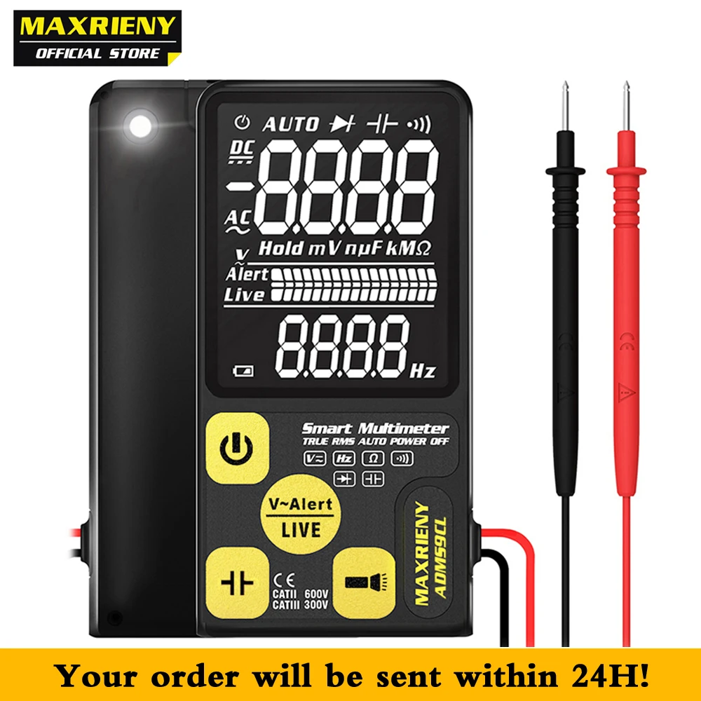 Mini Digital Multimeter MAXRIENY ADMS9CL EBTN Display Voltmeter Voltage Capacitance Frequency Resistance Ohm Diode NVC Tester|Multimeters| - AliExpress