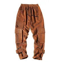 JAYCOSIN мульти-карман эластичный пояс дизайн карго джинсовые брюки мужские однотонные повседневные уличные прямые брюки мужские хип-хоп мода