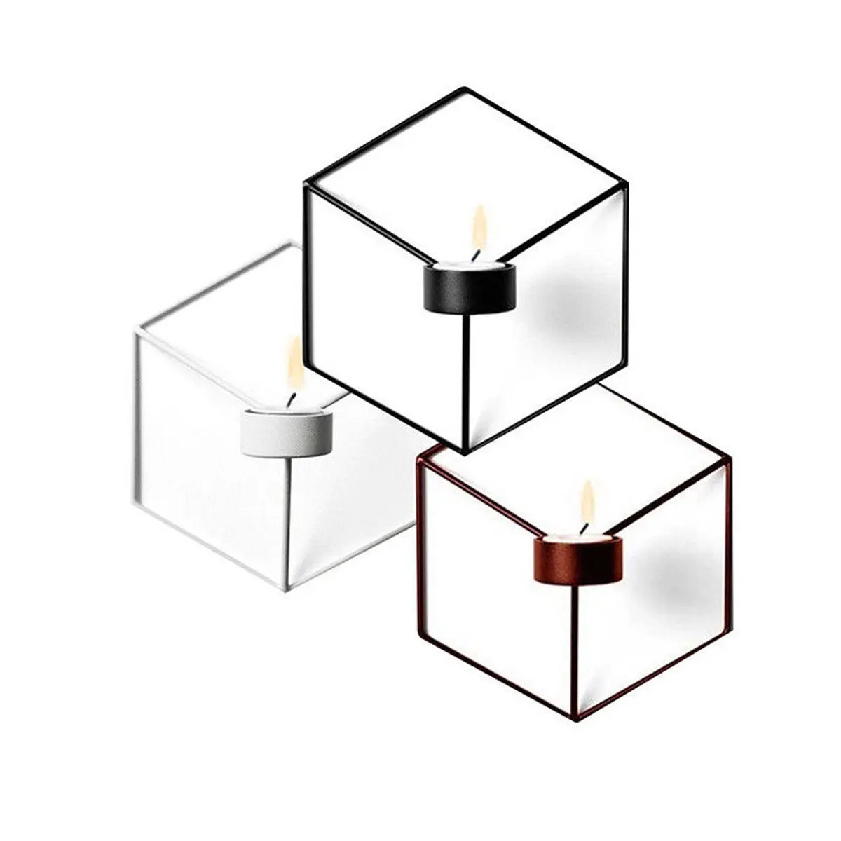 Американский запас Настенный 3D геометрический чай держатель свечей металлический домашний декоративный подсвечник