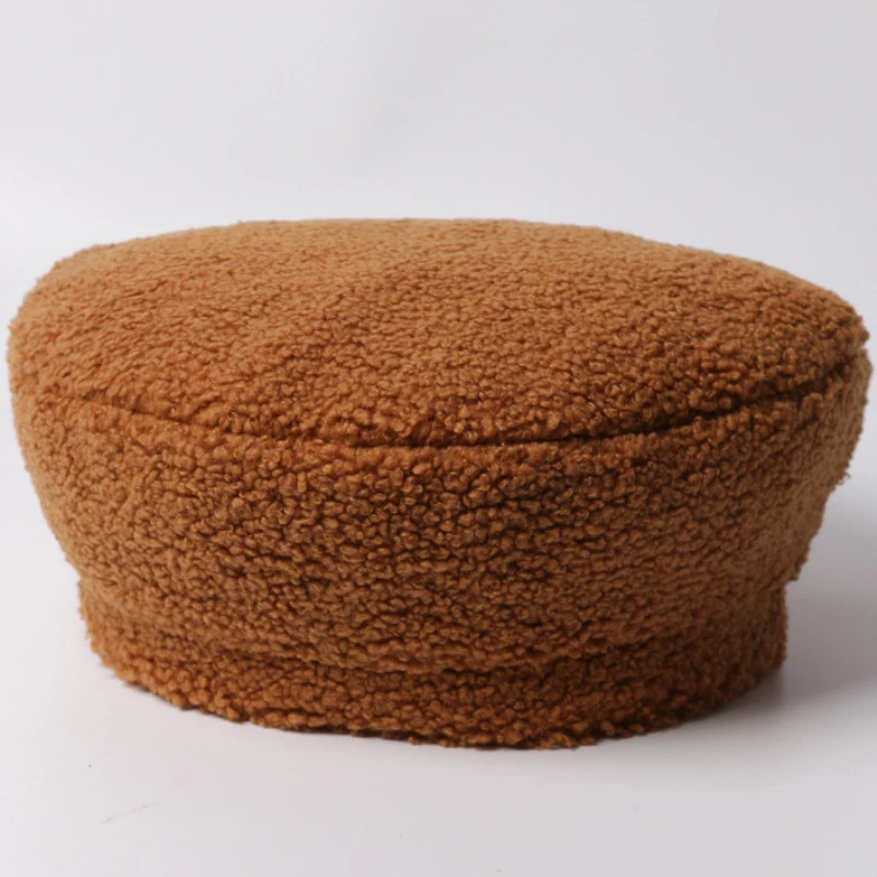 Caramel HT2860 женские береты, новая осенняя зимняя шапка, модный берберский флисовый берет, шапка в винтажном стиле, женская шапка художника, Женские однотонные береты - Цвет: Caramel