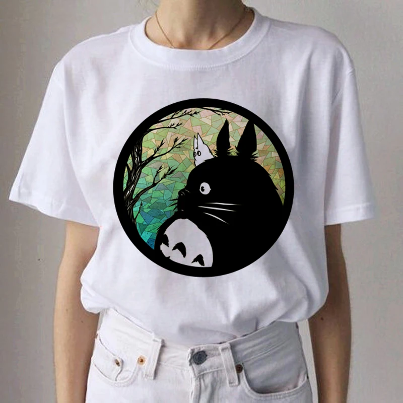 Totoro Studio Ghibli Kawaii Harajuku футболки для женщин Miyazaki Hayao забавная футболка с героями мультфильмов Мода 90s милая футболка Футболки женские - Цвет: 9139