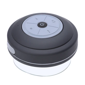 

FULL-Mini Waterproof Sucker Bluetooth Speaker with LED Lantern Car Handsfree Card FM Subwoofer Bathroom Mini Speaker