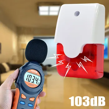 

2019 Wholesale Mini Red White 12V Wired Flashing Light Sound Alarm Anti-theft Horn Home Alarm Siren Security Accessories