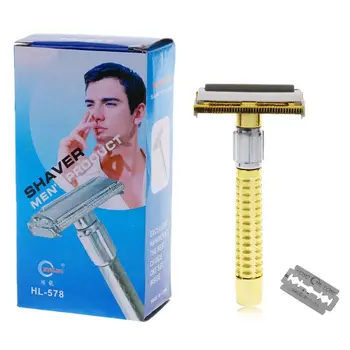 

1 Set Safety Manual Razor Double Edges Blade Replacement Men Beard Trimming Facial Hair Mustache Remove Home Accessory RXJC