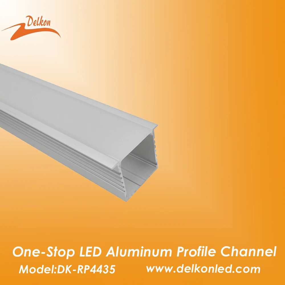 44*35mm 2M/6.6ft Aluminum LED Strip Light Profile With Milky Diffuser Cover Recessed Alu Channel