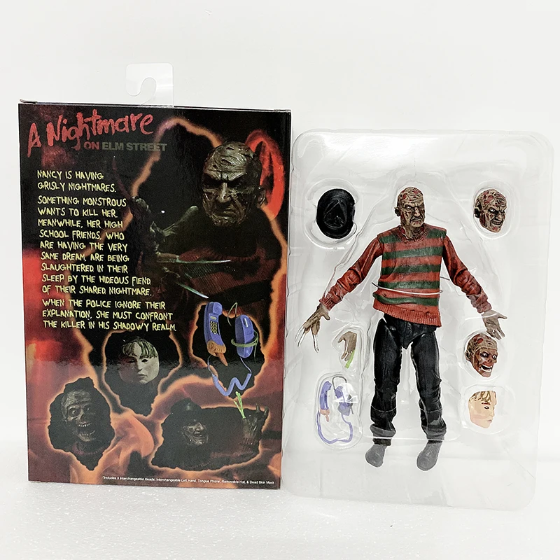 freddy b with box NECA The 13th Friday Джейсон, Фредди Крюгер Leatherface бензопила Джон Карпентер Майкл Майерс это Pennywise Джокер фигурка - Цвет: freddy b with box