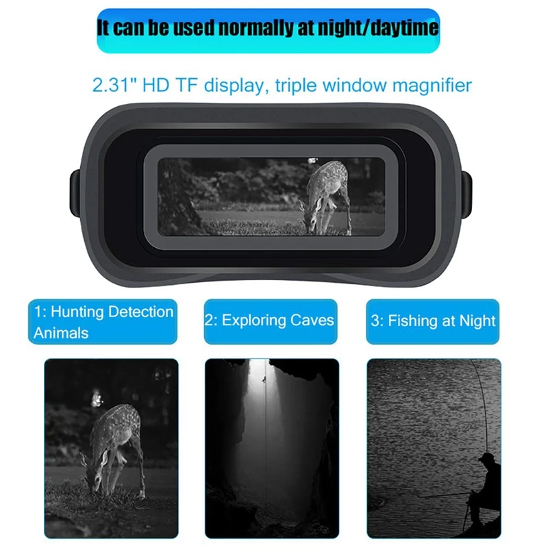 

NEW Binocular Night-Vision Telescope 720P HD Infrared Hunting with 2.31 inch TFT LCD and 3X Magnification IR Camera with Vi