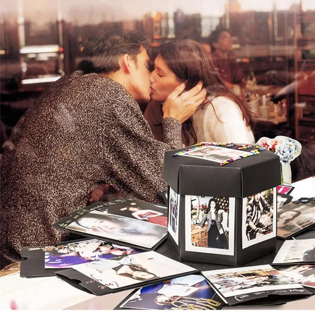 Creative Love Memory Photo Album Wedding Valentine's Day Black Anniversary Birthday Surprise Box | Дом и сад