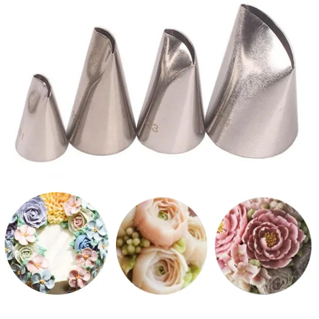 4Pcs #61 #120 #123 #874 Rózsa Sziromfém Krém Tippek Torta Díszítő Szerszámok Acél Jegesedés Csövek Fúvókák Dekorációs Szerszám - Image 6