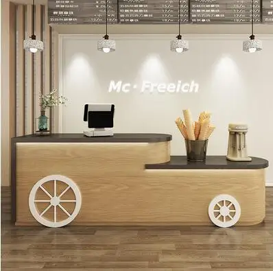 Paint front desk, kindergarten bar counter, early education center reception desk, simple beauty salon cashier counter