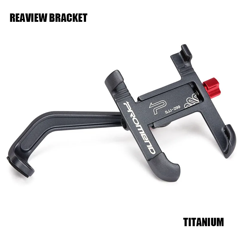 YPAY Aluminum Alloy Bicycle Phone Holder Motorcycle Handlebar Rearview Mobile Phone Stand GPS Mount For iPhone X 8P Samsung S9 - Цвет: Rearview Titanium