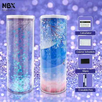 

1PC Creative Multifunction Cylindrical Pencil Box Case Pencilcase Stationery Pen With School Solar Calculator Holder Transl G9G8
