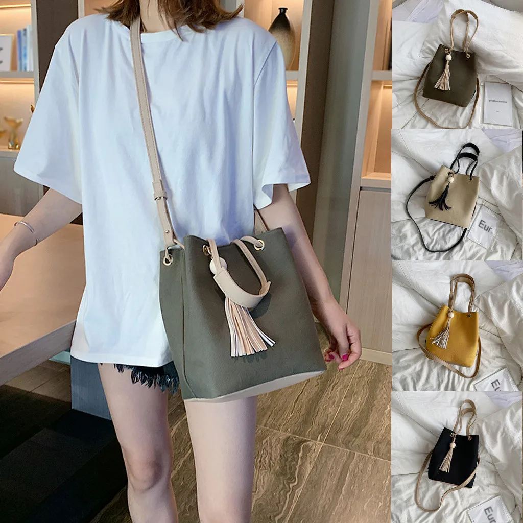 Female Bag Canvas Handbags Small Bag Student Messenger Bag Purse Phone Holder Women Girls Shoulder Portable Bucket Bag Clutch