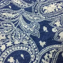 Джинсовая ткань в стиле ретро с принтом «кешью» из хлопка