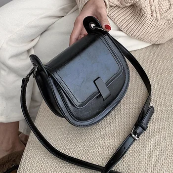 

Mini PU Leather Saddle Bags for Women 2020 Crossbody Shoulder Messenger Bag Female Handbags Solid Color Cross Body Bag