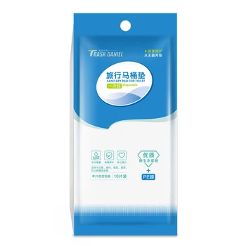 

10packs Non Slip Extended Portable Outdoor Soft Waterproof Travel Paper Pad Wood Pulp Disposable Toilet Seat Cover Universal